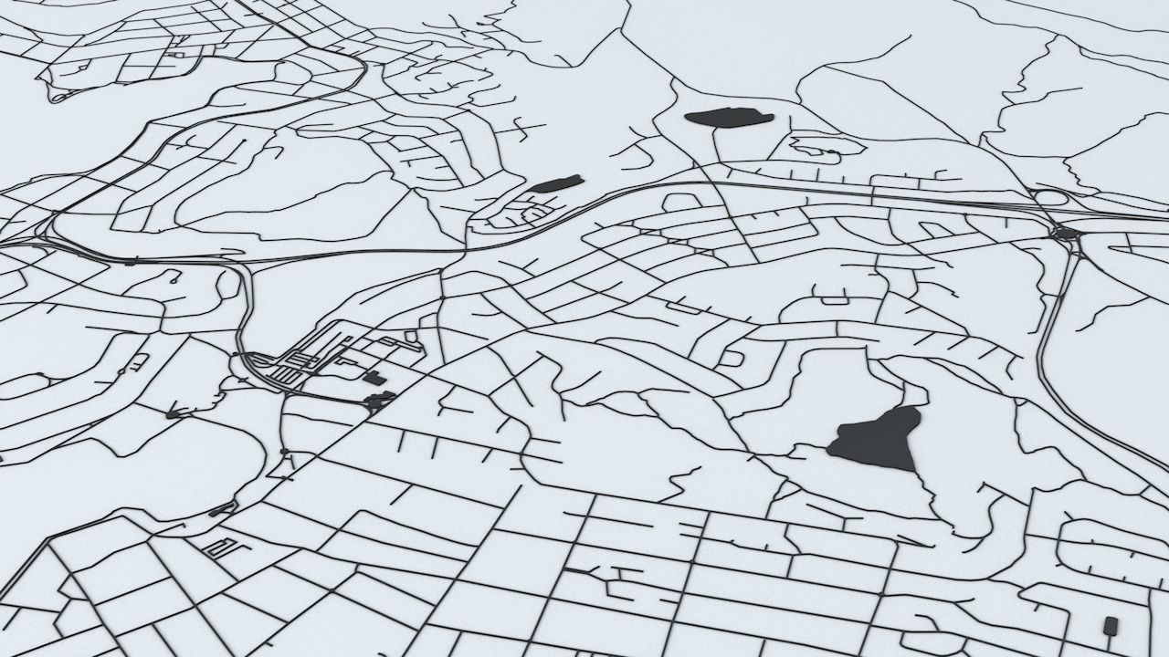 Hobart Road Network and Streets 3D model_5