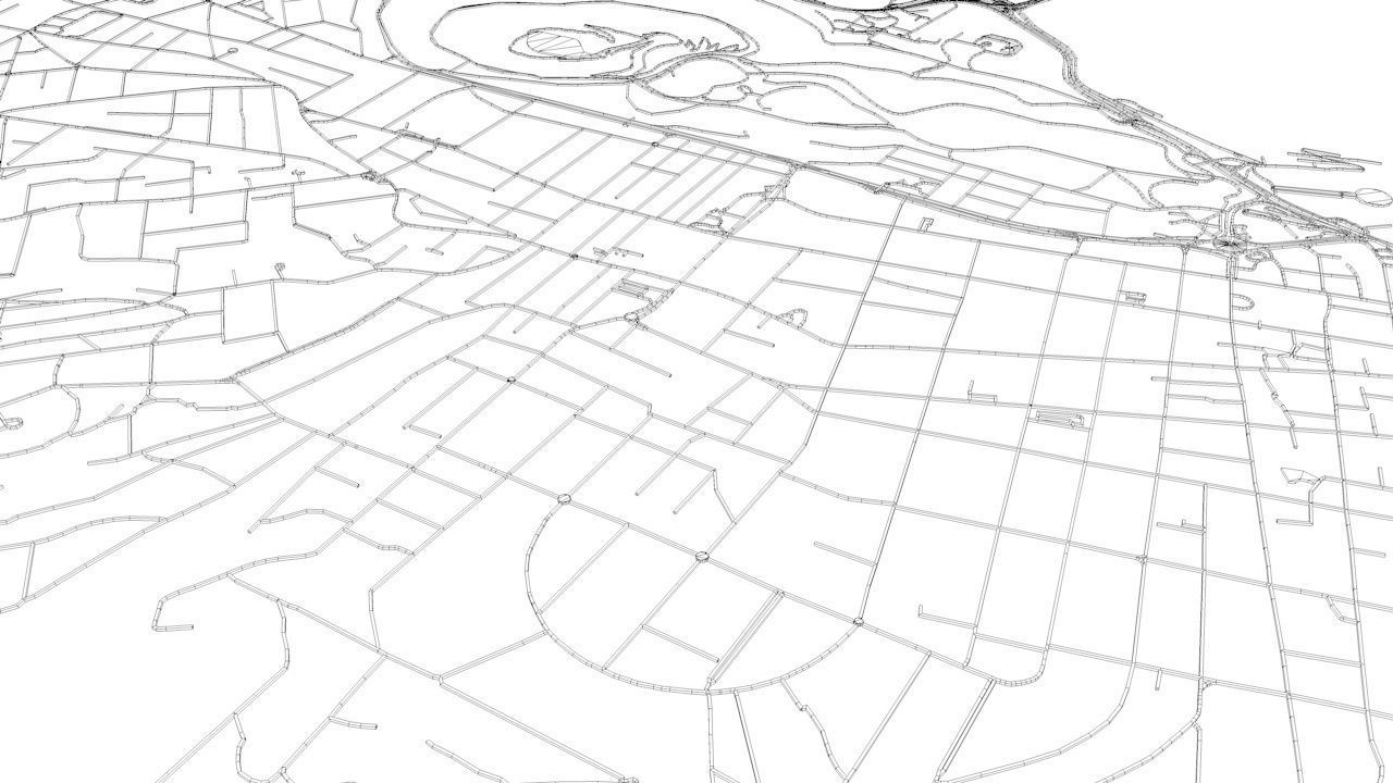 Hobart Road Network and Streets 3D model_11