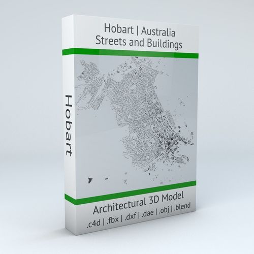 Hobart Streets and Buildings 3D model