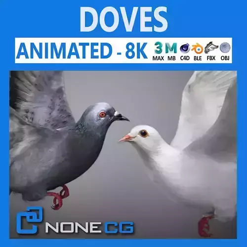 Doves Animated 3D model
