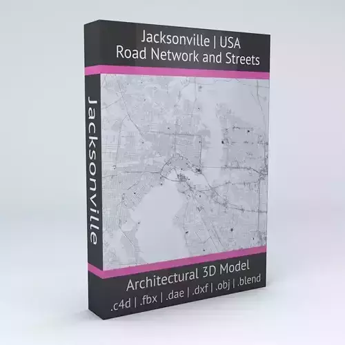 Jacksonville Road Network and Streets 3D model
