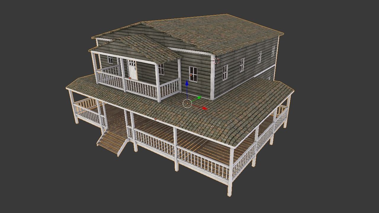 Ranch House Low-poly 3D model_8