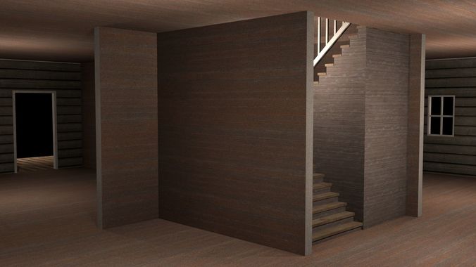 Ranch House Low-poly 3D model 7