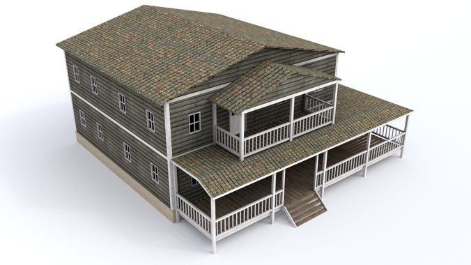 Ranch House Low-poly 3D model 5