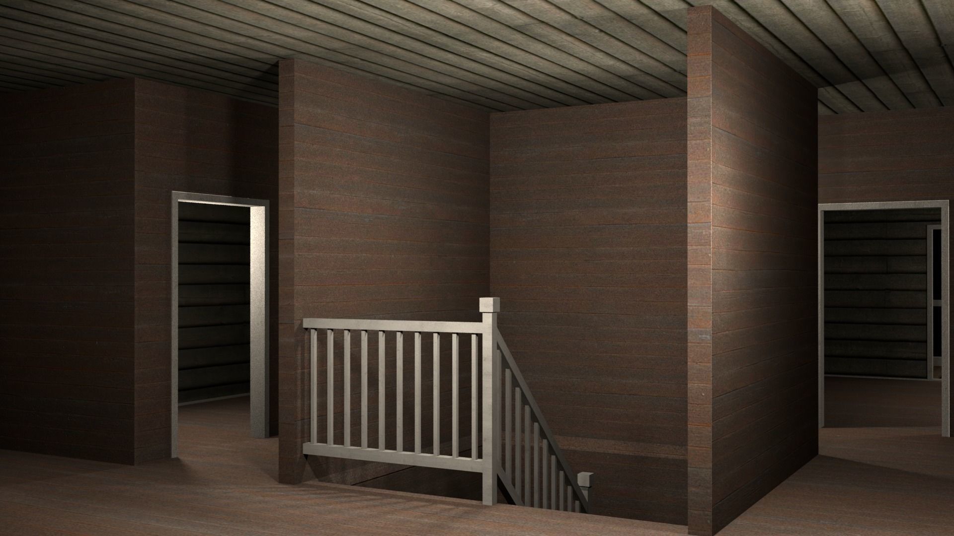 Ranch House Low-poly 3D model_7