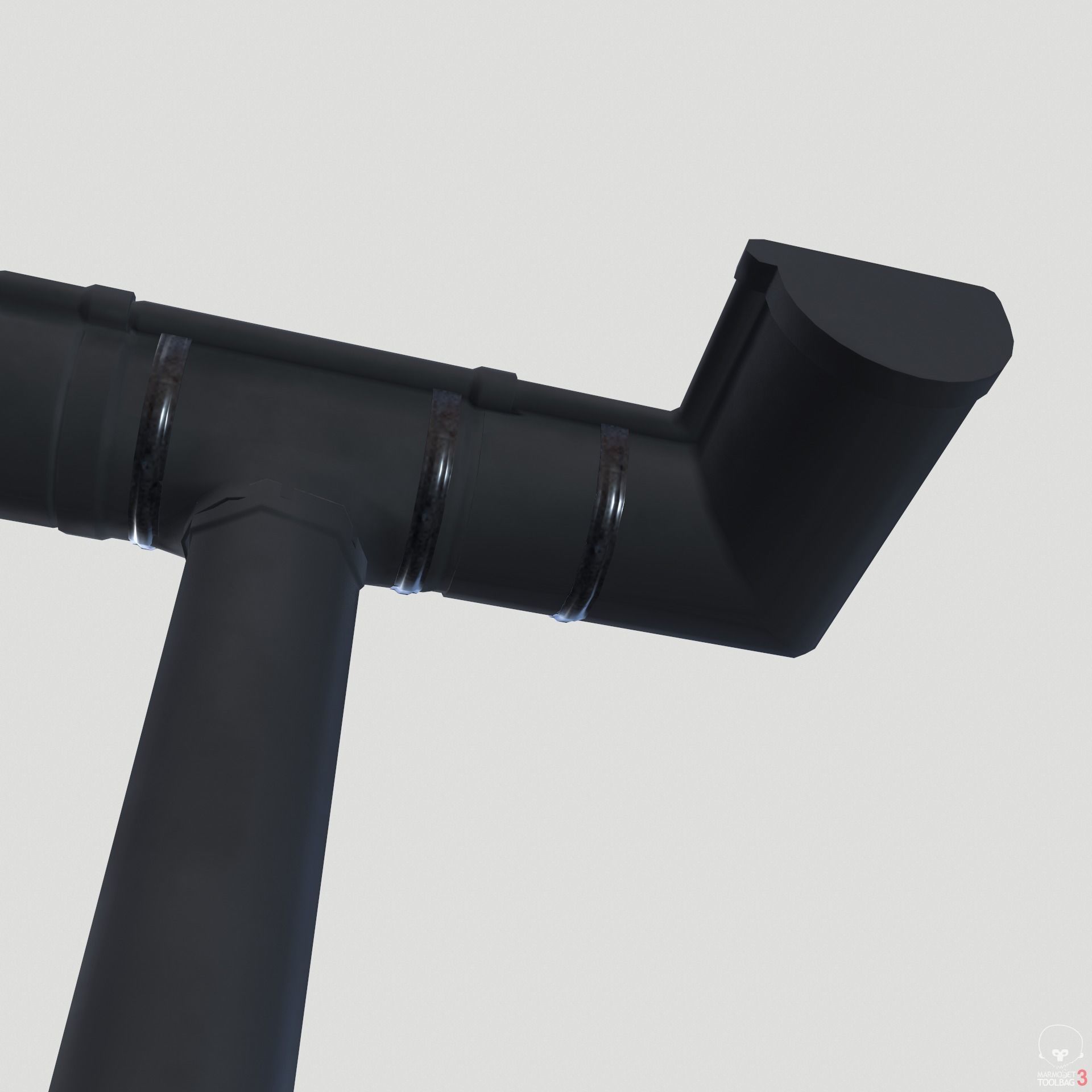 3D model Old Black Gutter System PBR VR / AR / lowpoly CGTrader