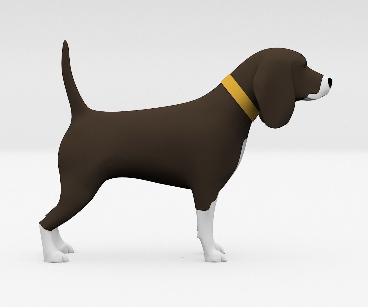 3D Dog Low poly beagle Low-poly 3D model_5