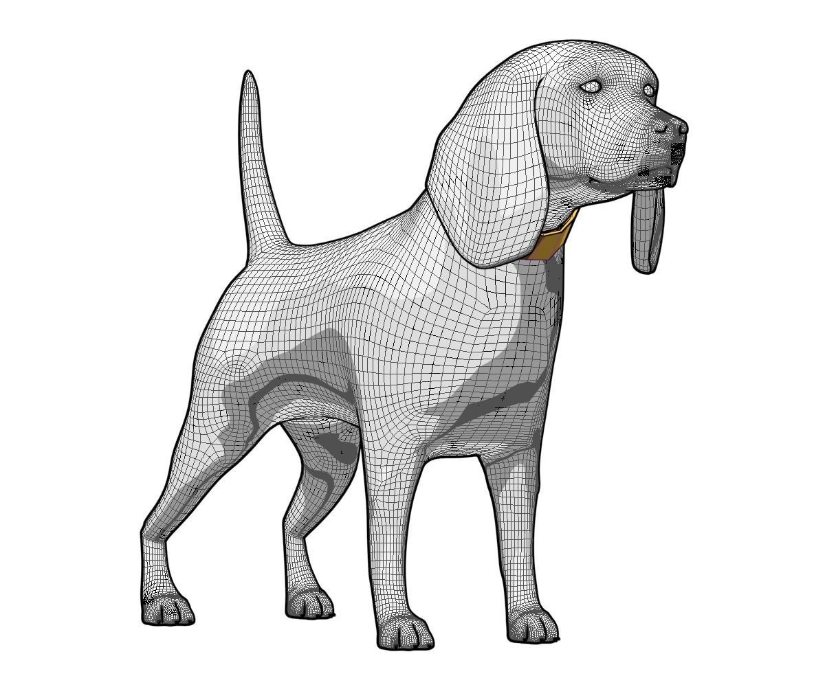 3D Dog Low poly beagle Low-poly 3D model_2