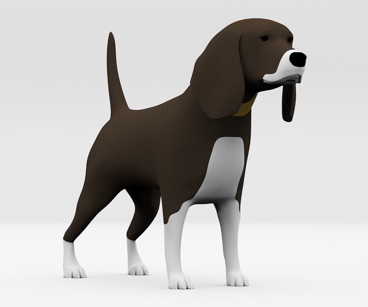 3D Dog Low poly beagle Low-poly 3D model_4