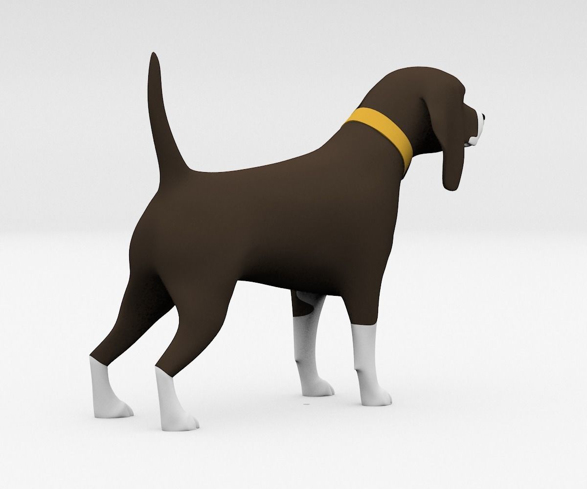3D Dog Low poly beagle Low-poly 3D model_6