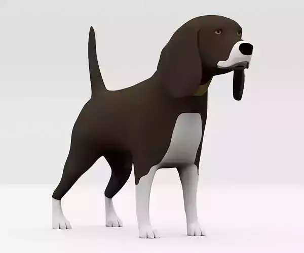 3D Dog Low poly beagle Low-poly 3D model