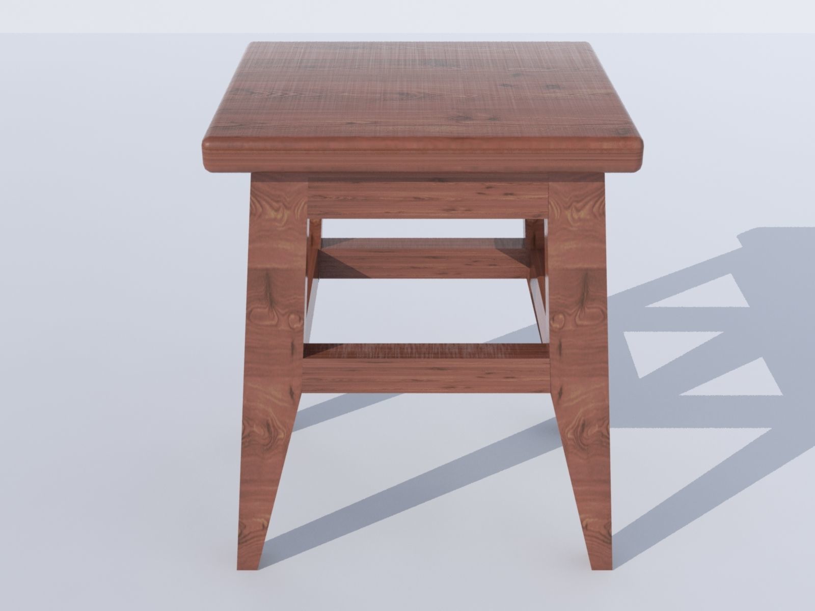 Wooden stool 3D model_2