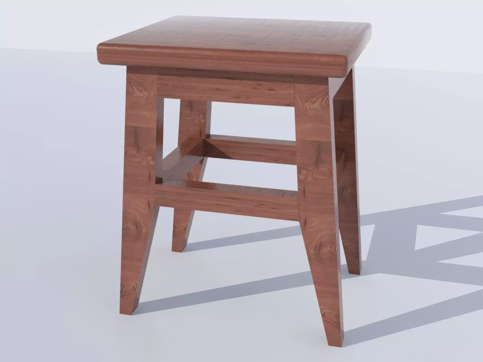 Wooden stool 3D model_0