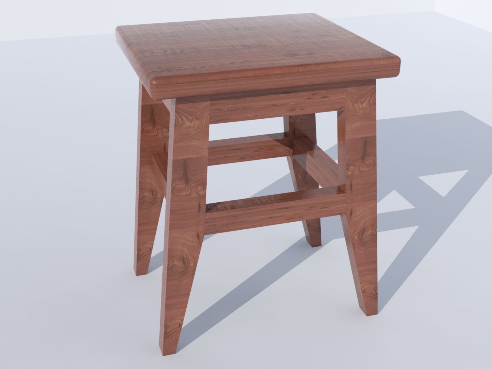 Wooden stool 3D model_1