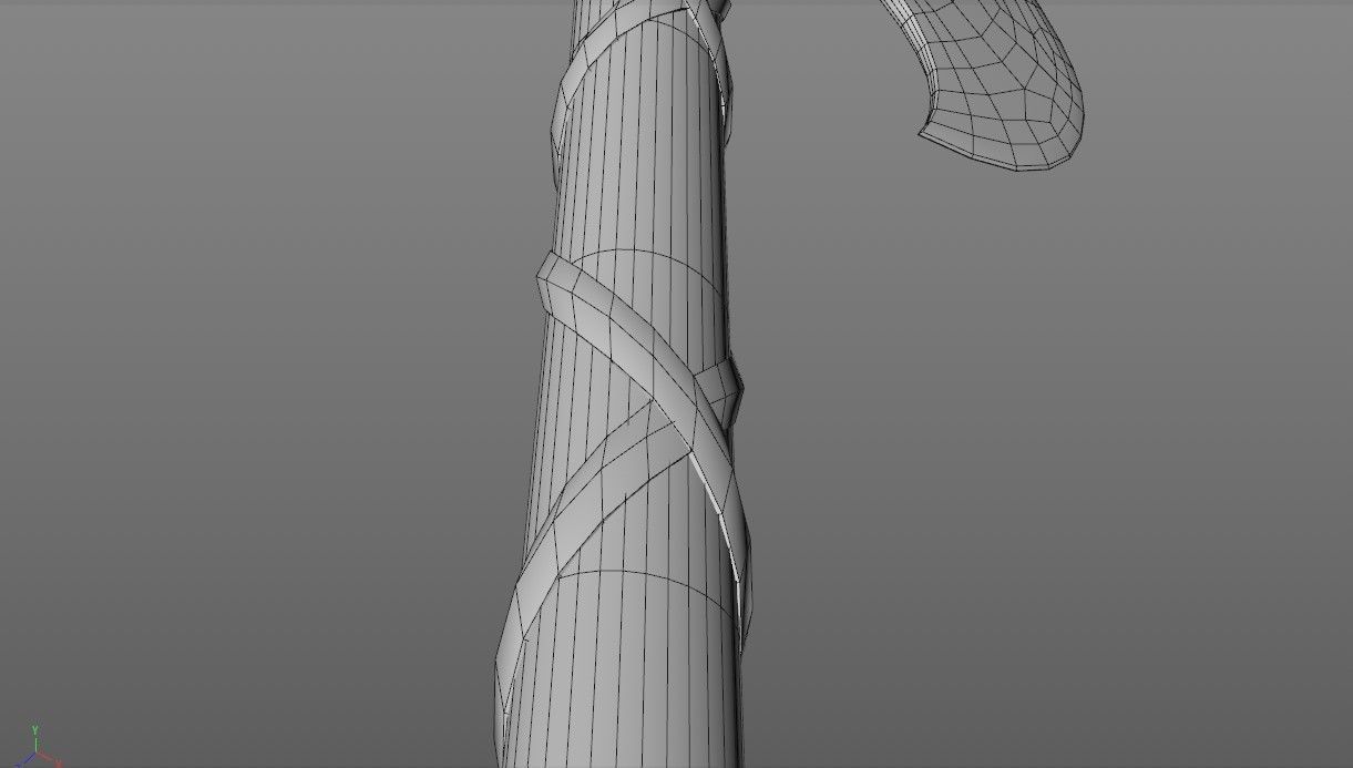 Barbarian Battle Axe Low-poly 3D model_20