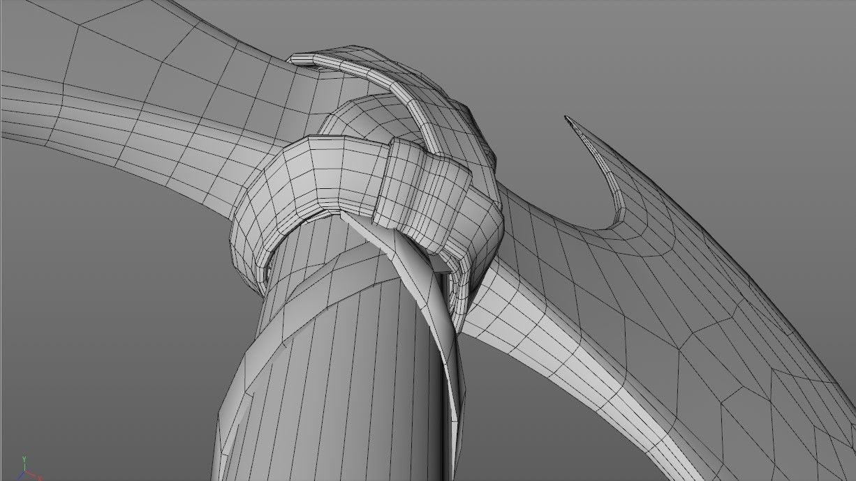 Barbarian Battle Axe Low-poly 3D model_19