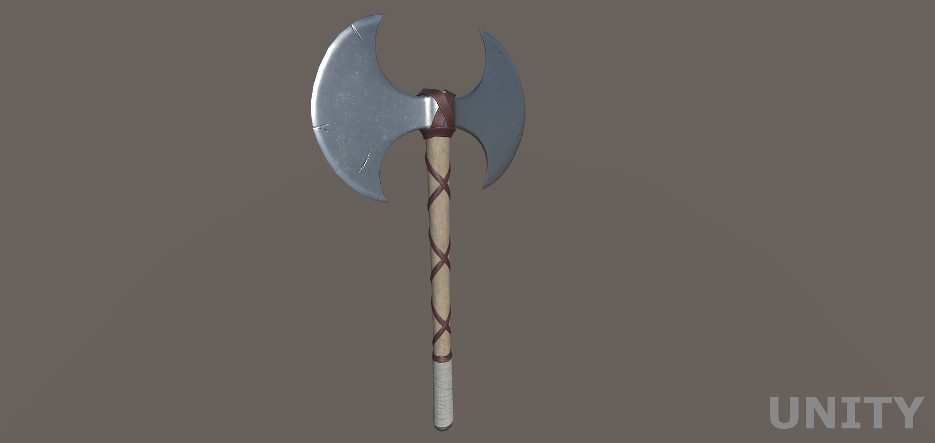 Barbarian Battle Axe Low-poly 3D model_9