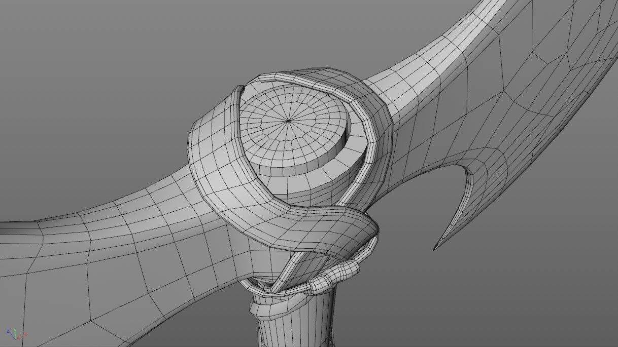 Barbarian Battle Axe Low-poly 3D model_17