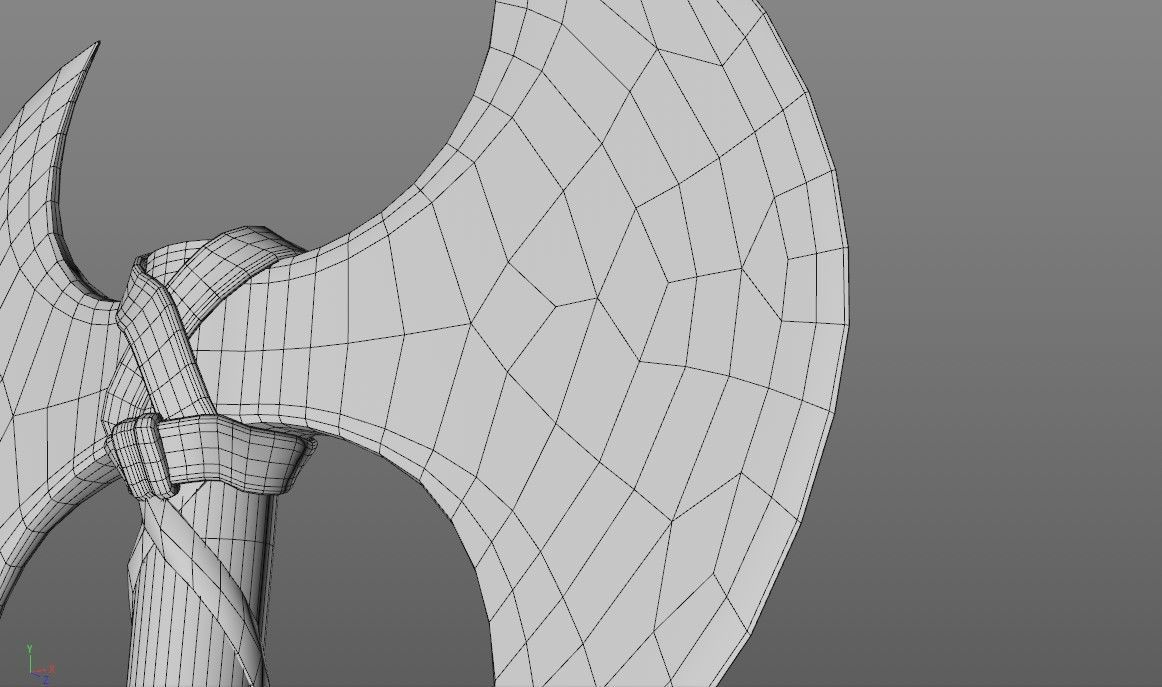 Barbarian Battle Axe Low-poly 3D model_18