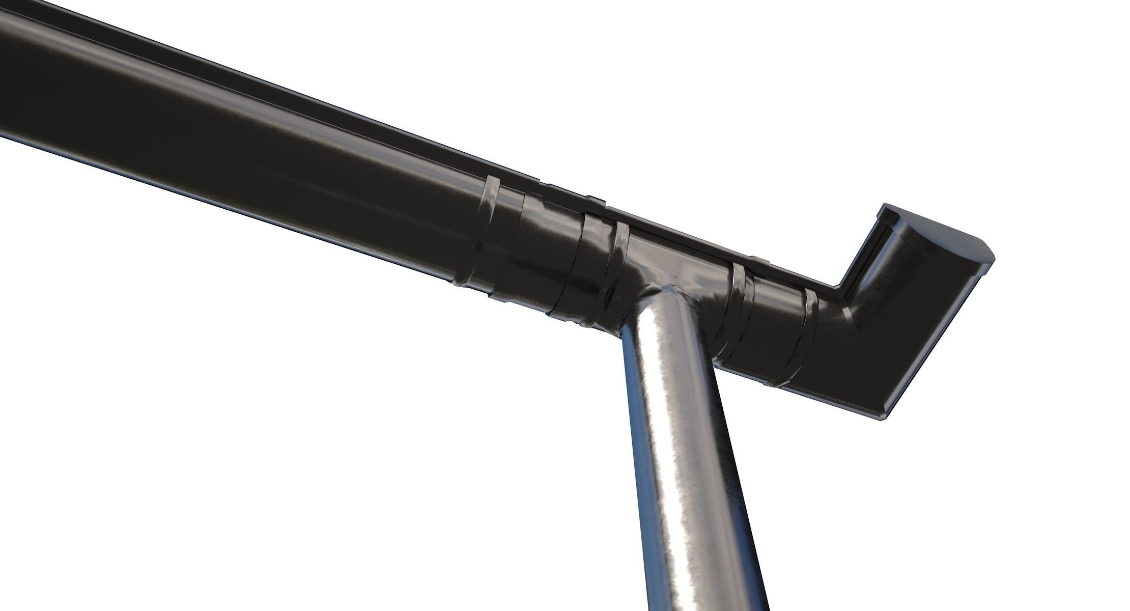 New Aluminium Gutter System PBR Low-poly 3D model_3