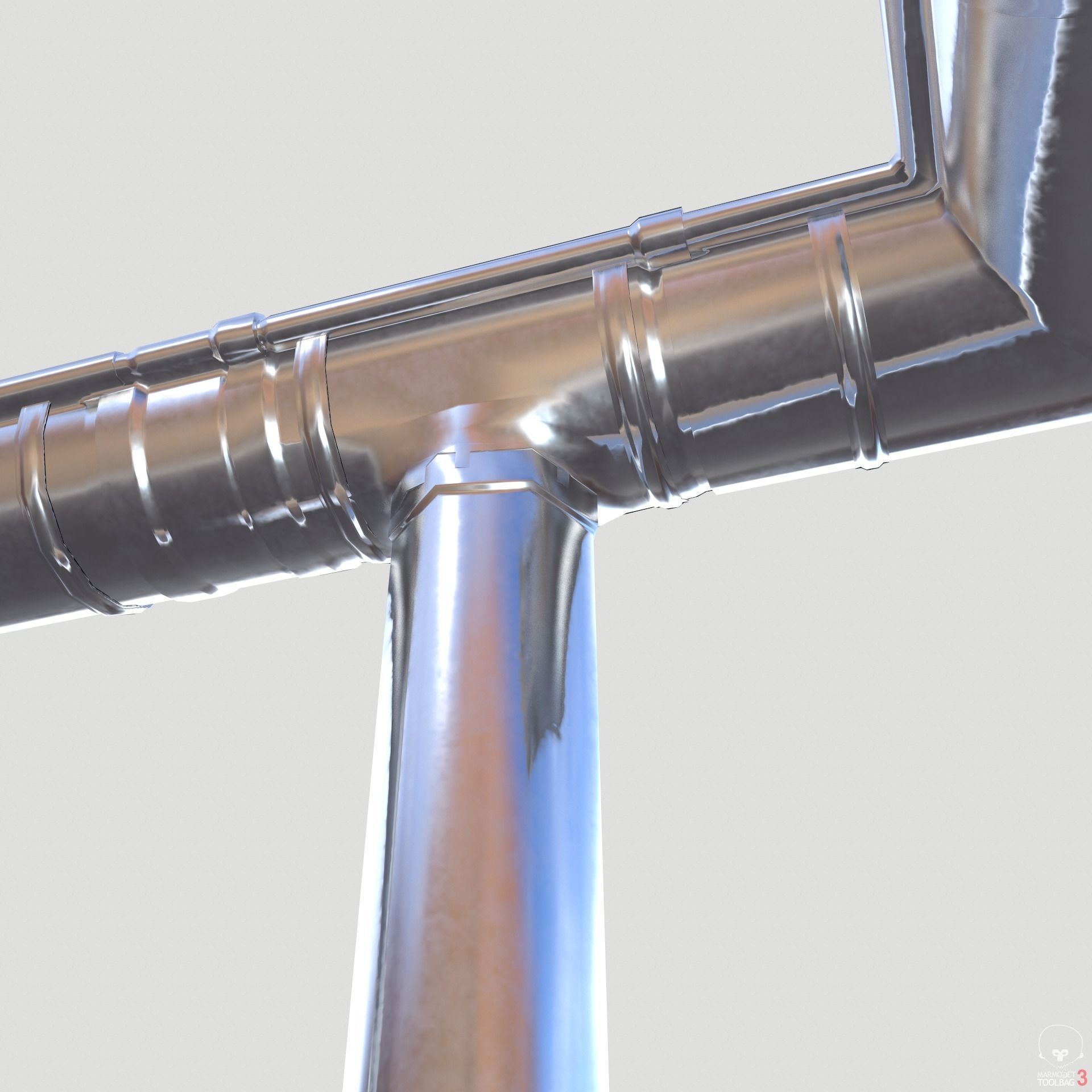 New Aluminium Gutter System PBR Low-poly 3D model_12