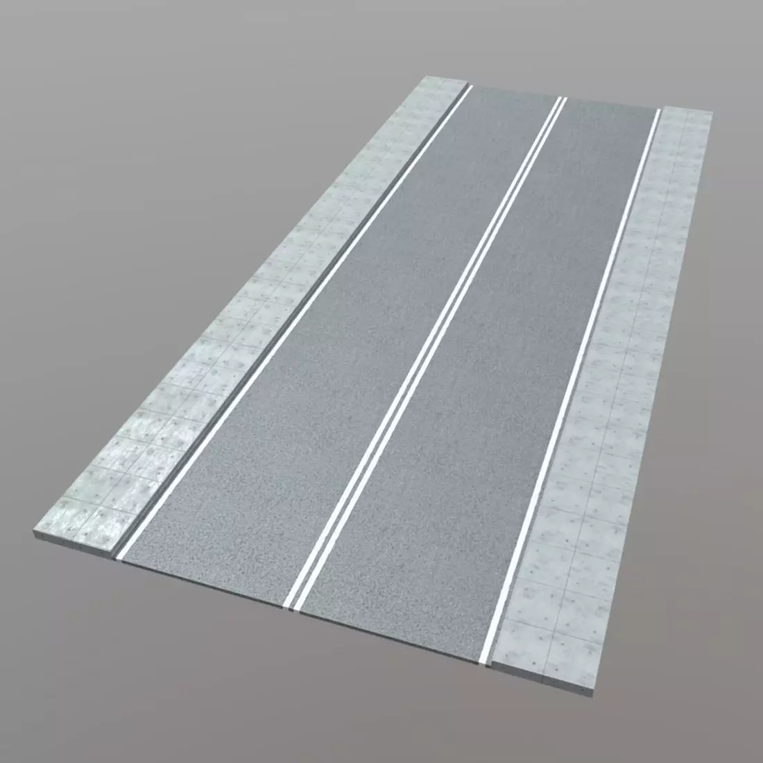 Street - Straight Low-poly 3D model