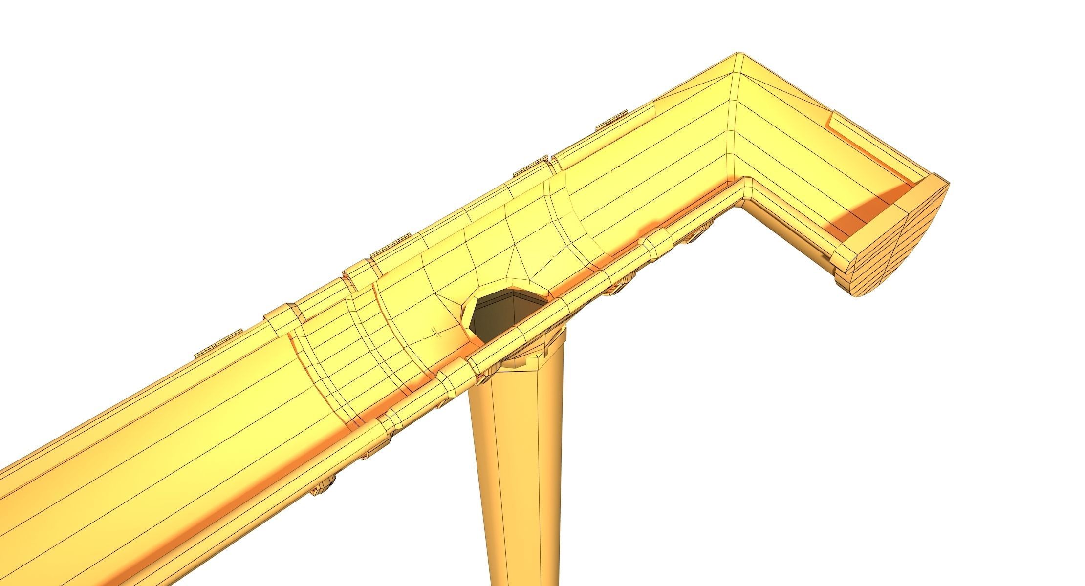 Old Steel Gutter System PBR Low-poly 3D model_9