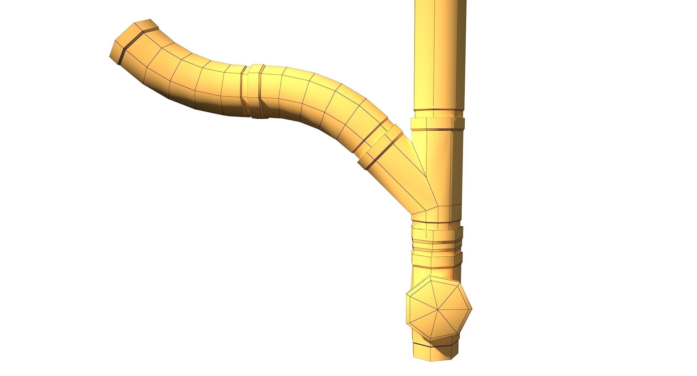 Old Steel Gutter System PBR Low-poly 3D model_2