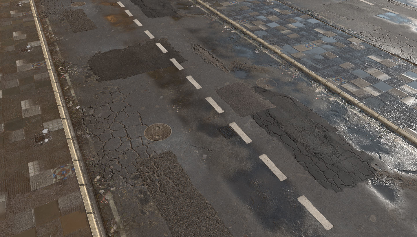 REALISTIC STREED ROAD PBR TEXTURE - SEAMLESS Texture_1