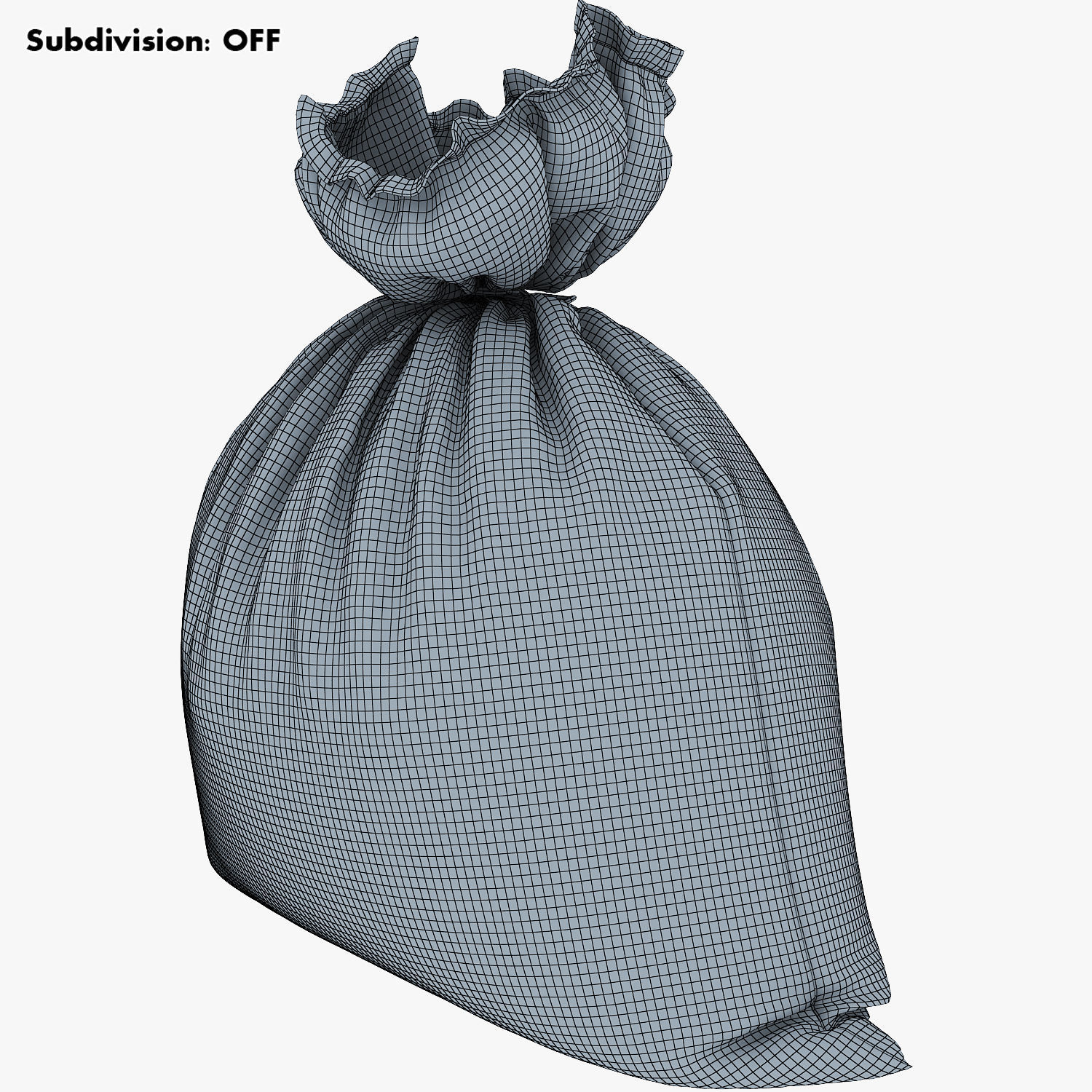 Sack v 3 burlap bag 3D model_20