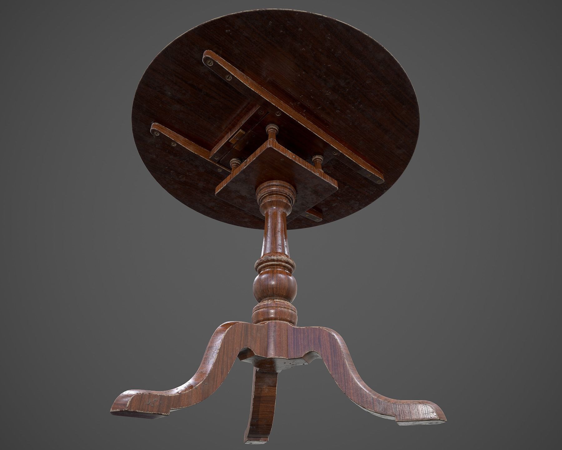 Tilt Top Table - Low Poly Low-poly 3D model_38