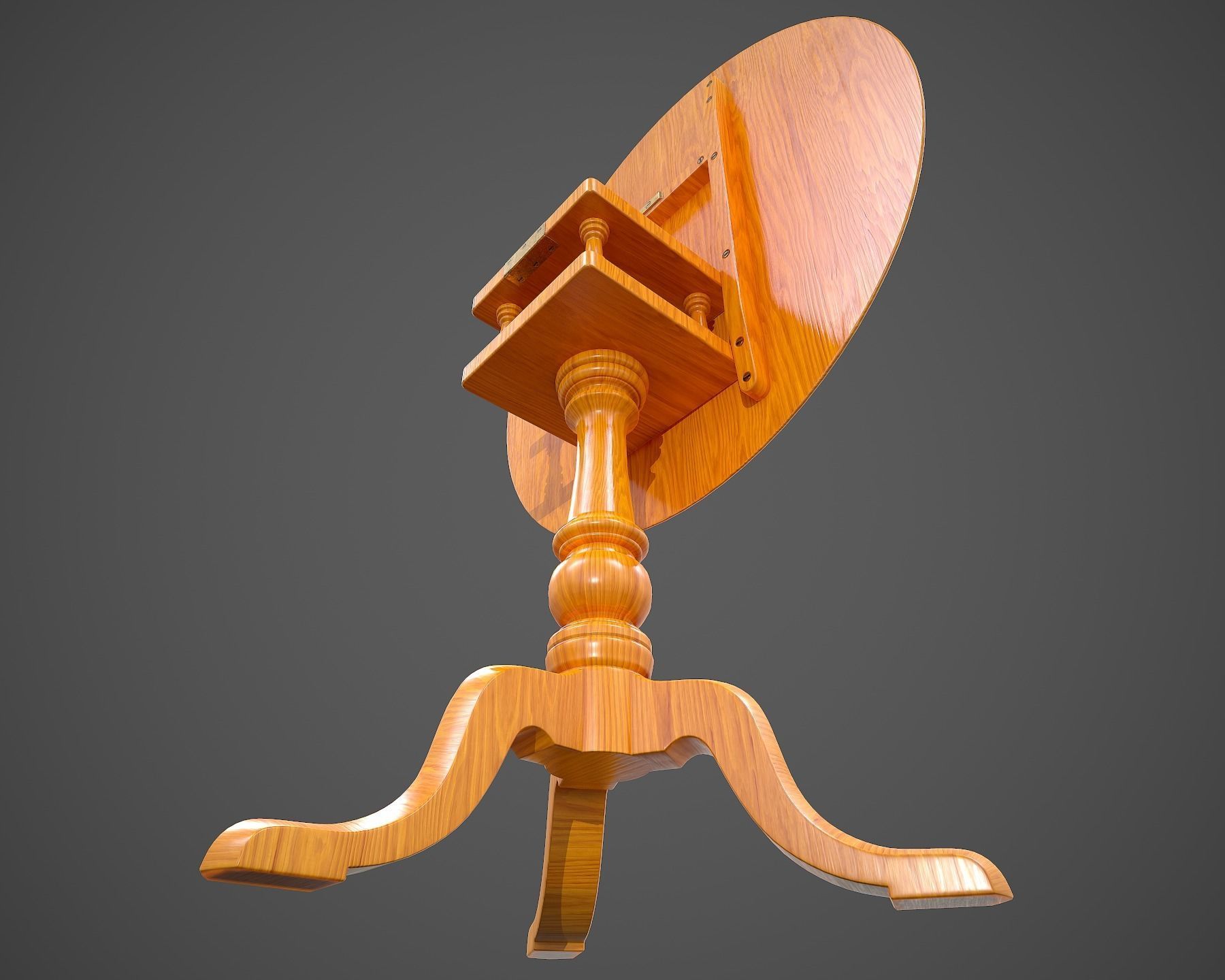 Tilt Top Table - Low Poly Low-poly 3D model_28
