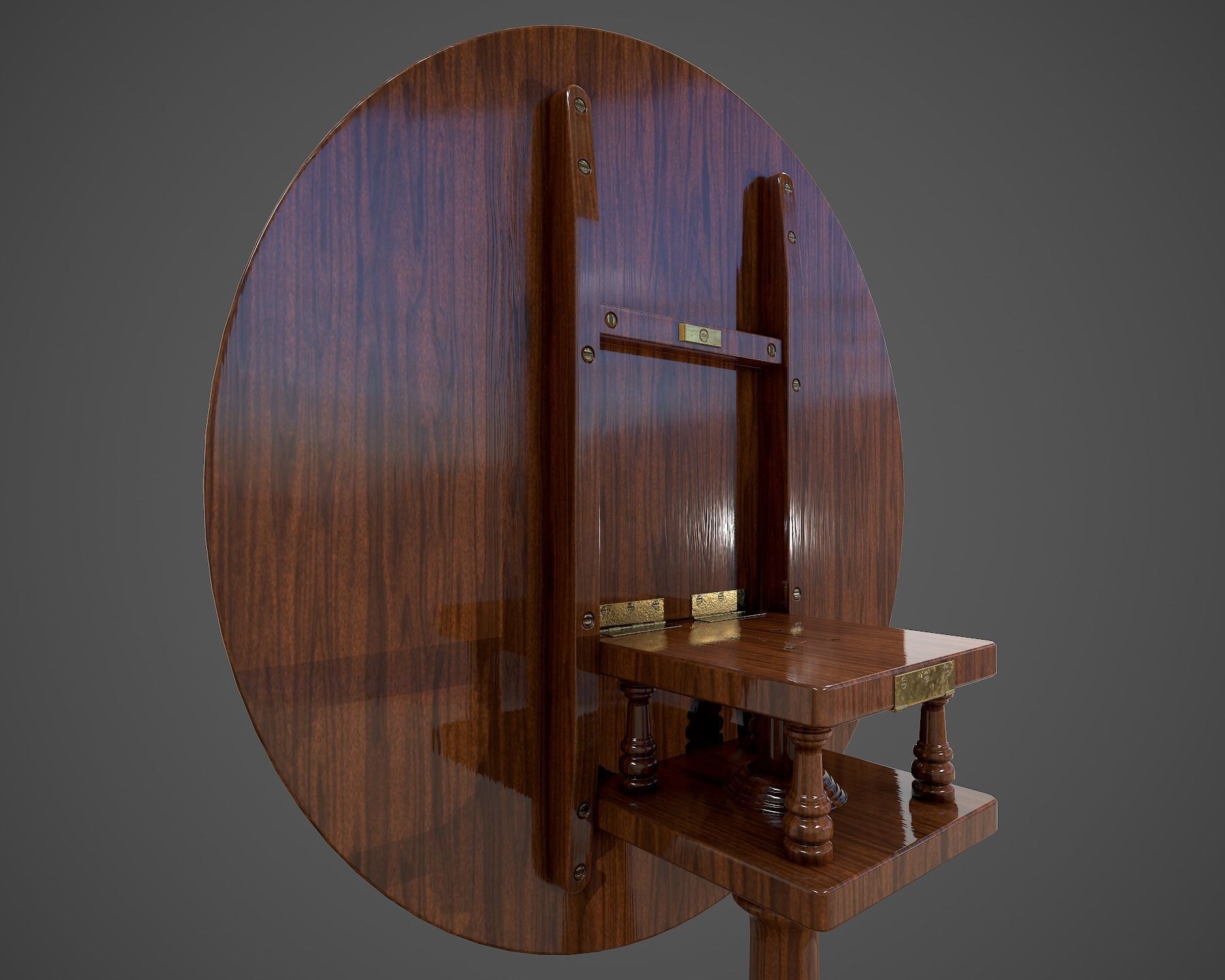 Tilt Top Table - Low Poly Low-poly 3D model_18