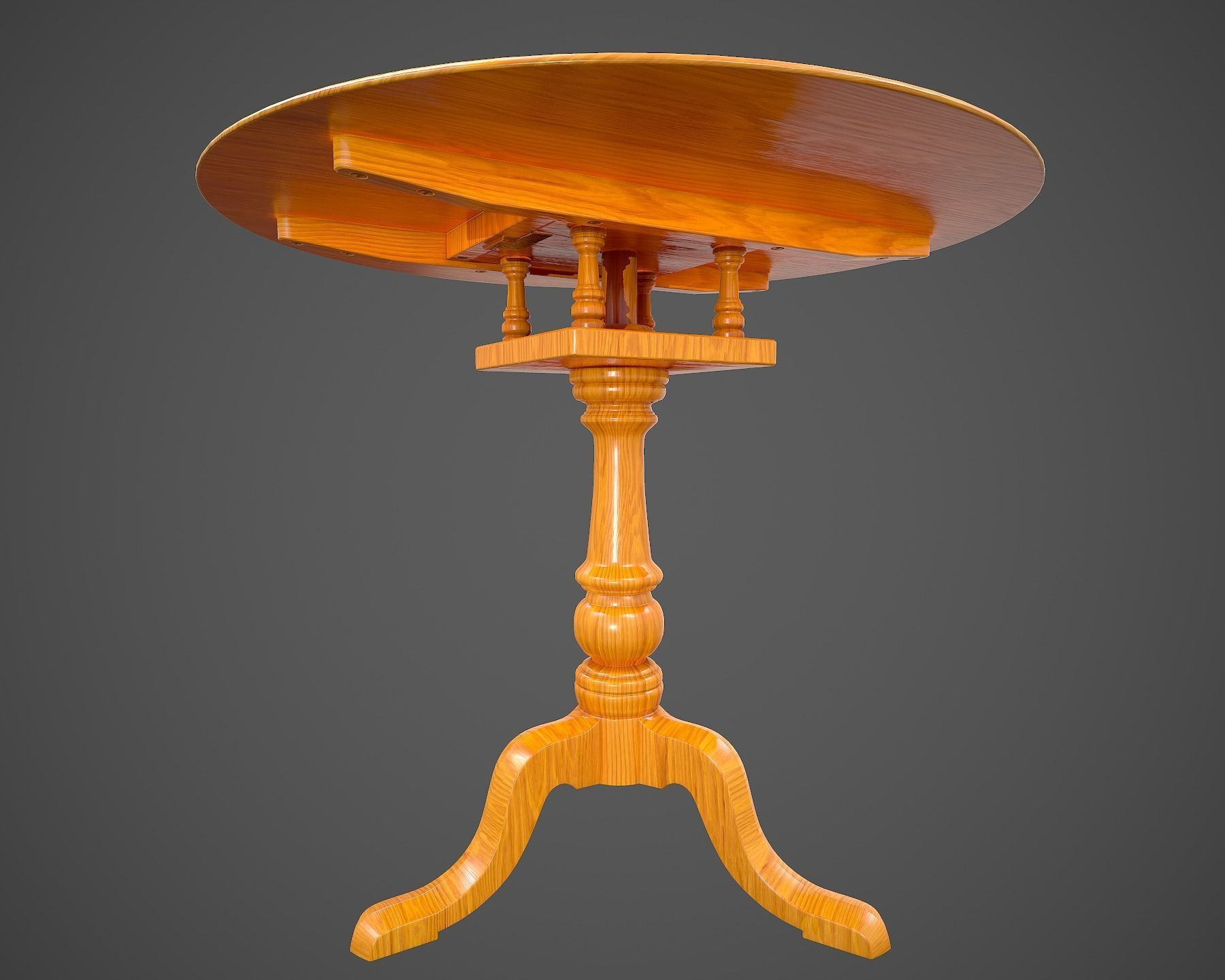 Tilt Top Table - Low Poly Low-poly 3D model_44