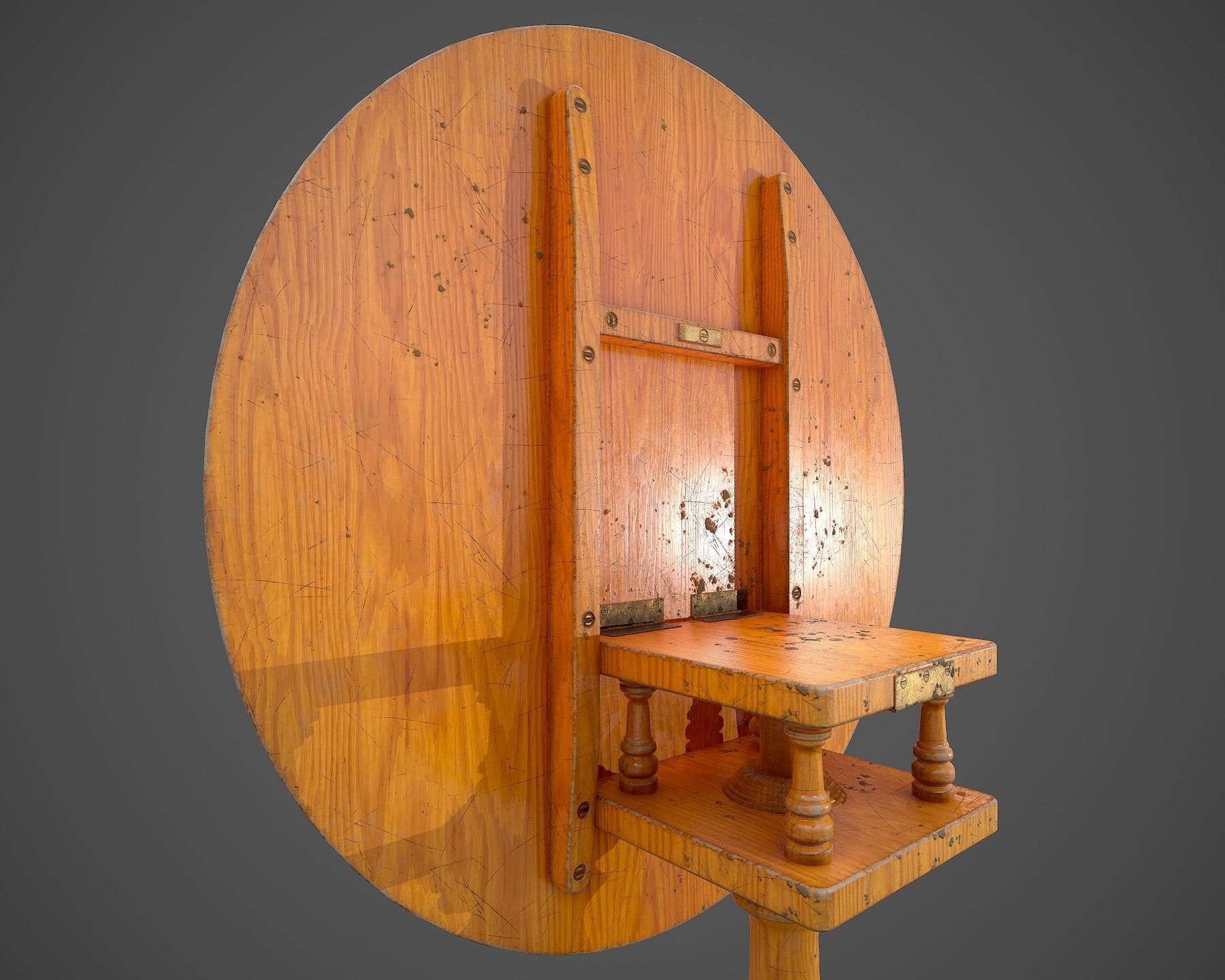 Tilt Top Table - Low Poly Low-poly 3D model_24