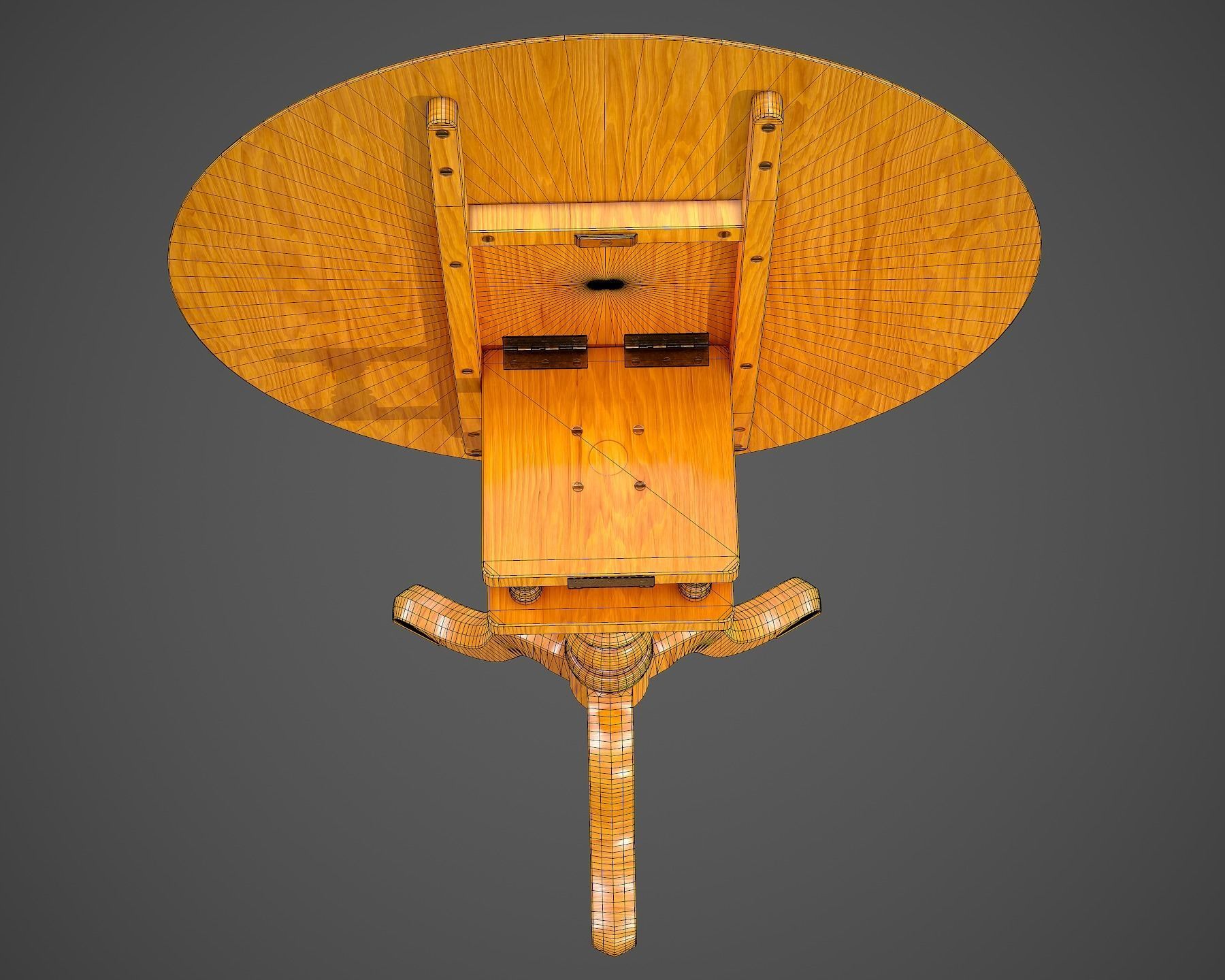Tilt Top Table - Low Poly Low-poly 3D model_45