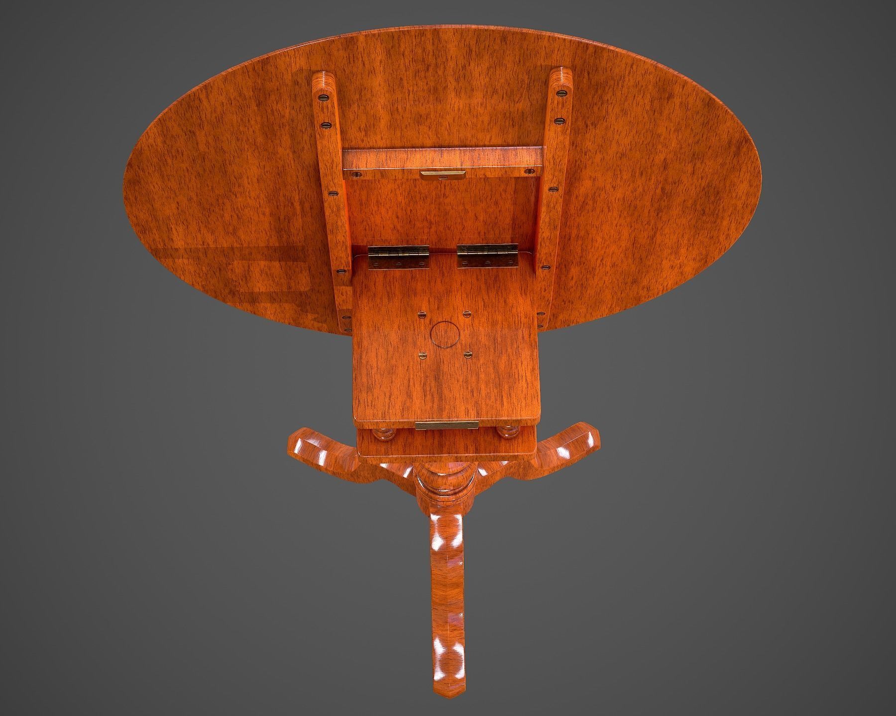 Tilt Top Table - Low Poly Low-poly 3D model_11