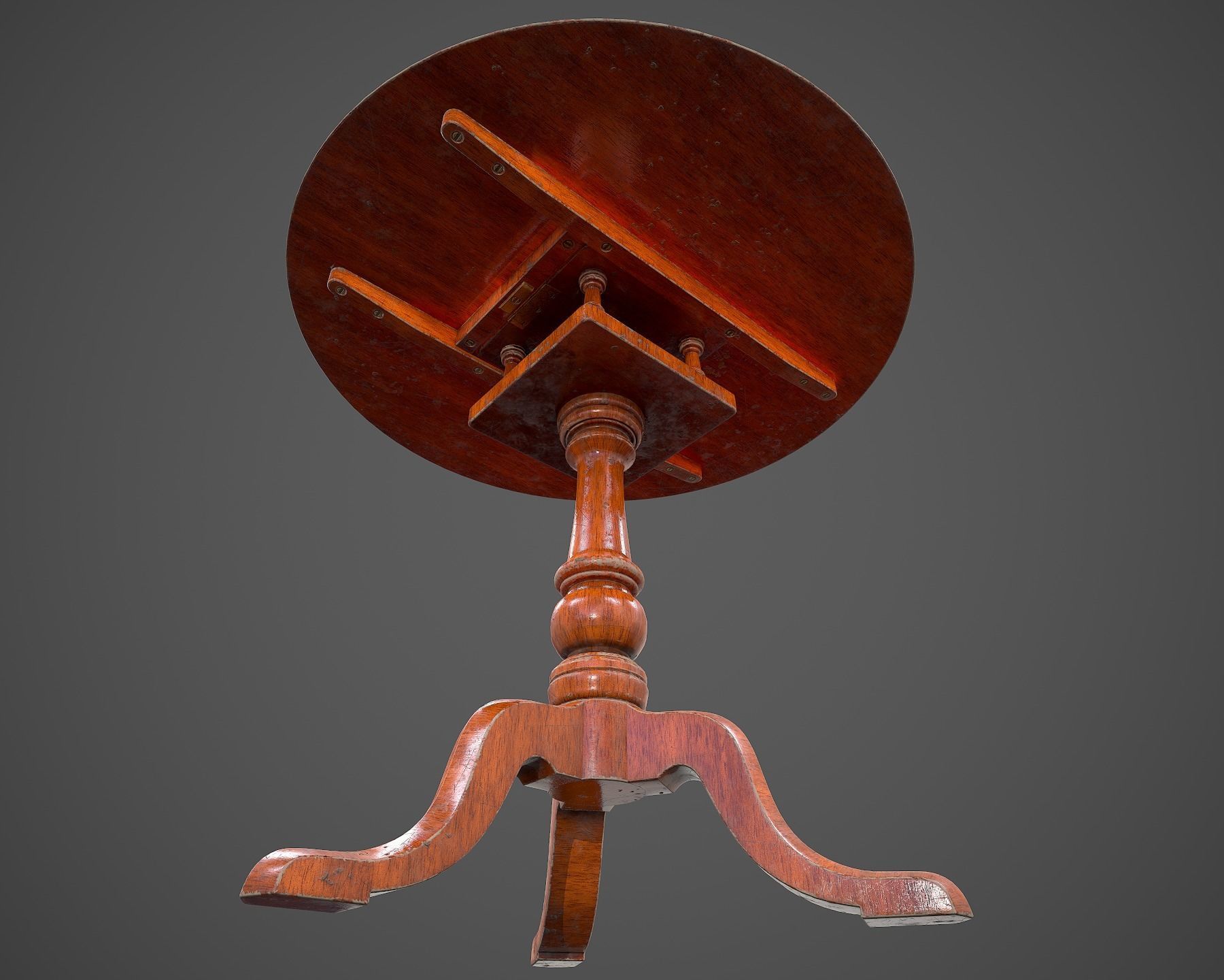 Tilt Top Table - Low Poly Low-poly 3D model_39