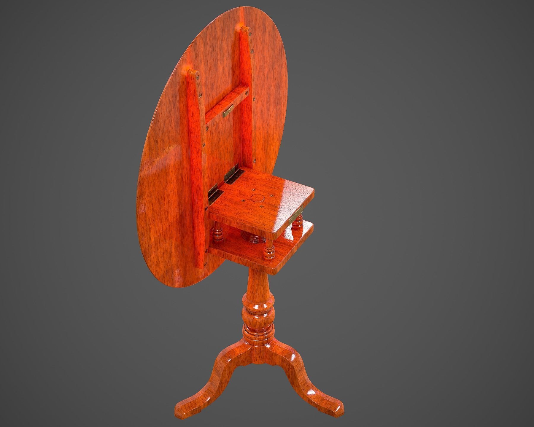 Tilt Top Table - Low Poly Low-poly 3D model_3