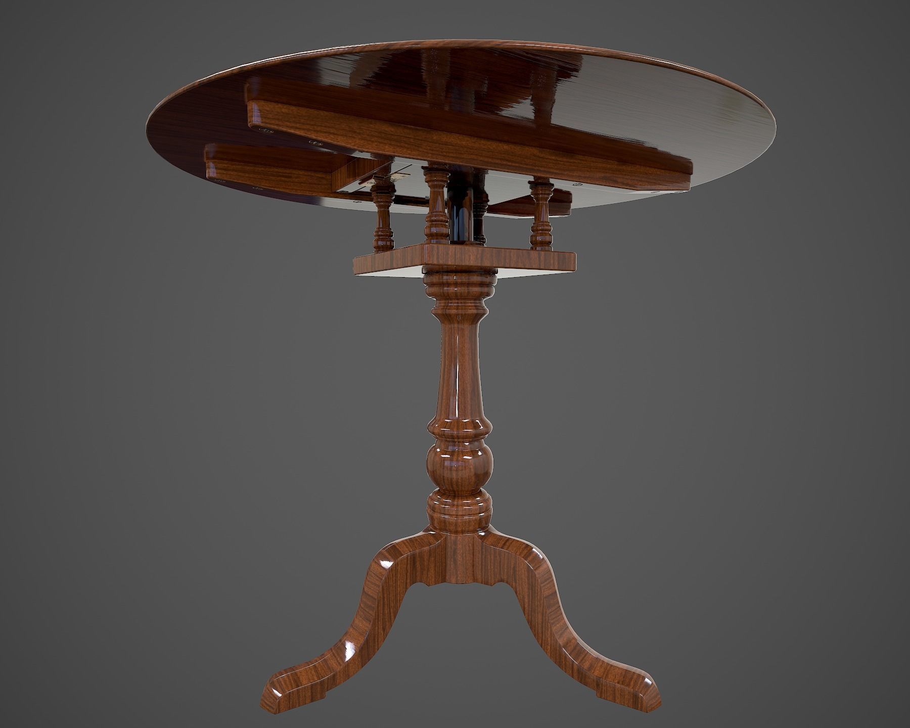 Tilt Top Table - Low Poly Low-poly 3D model_42