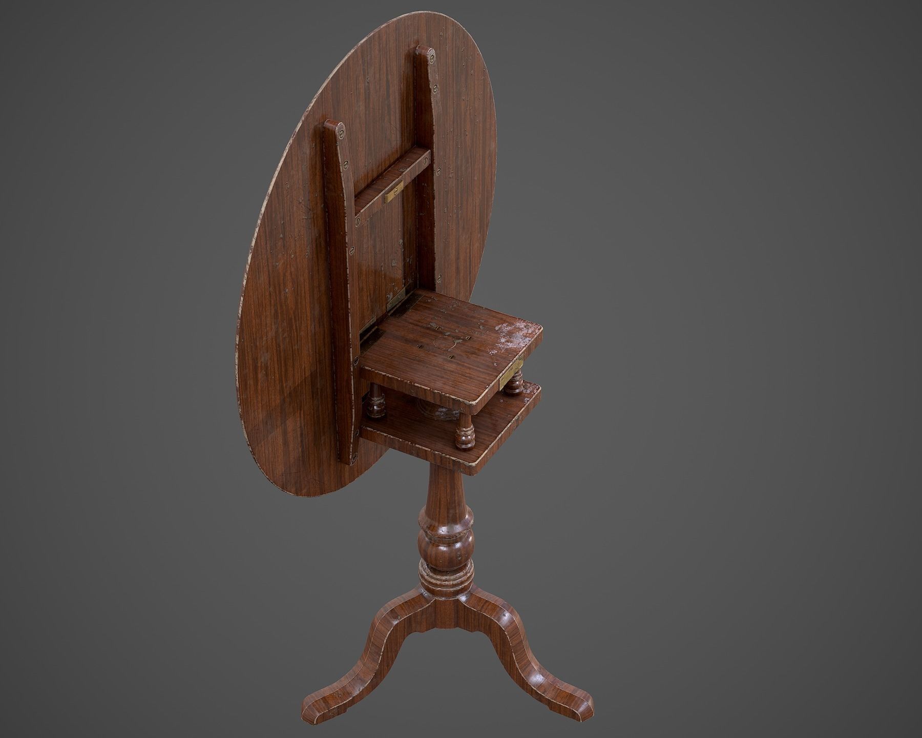 Tilt Top Table - Low Poly Low-poly 3D model_6