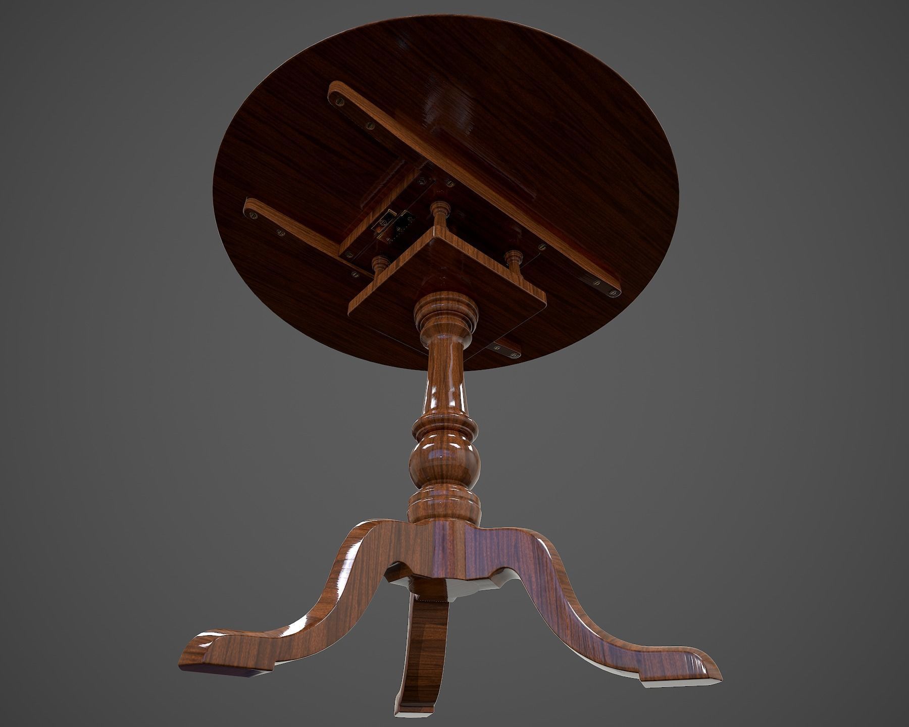 Tilt Top Table - Low Poly Low-poly 3D model_34