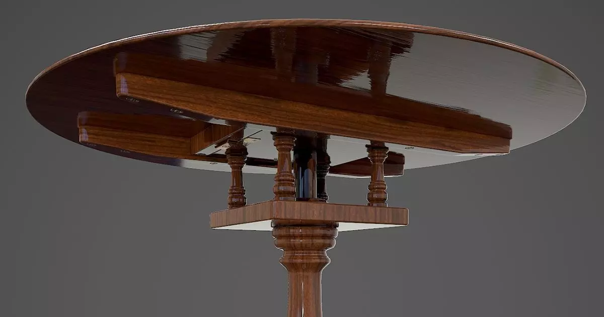 Tilt Top Table - Low Poly Low-poly 3D model_0