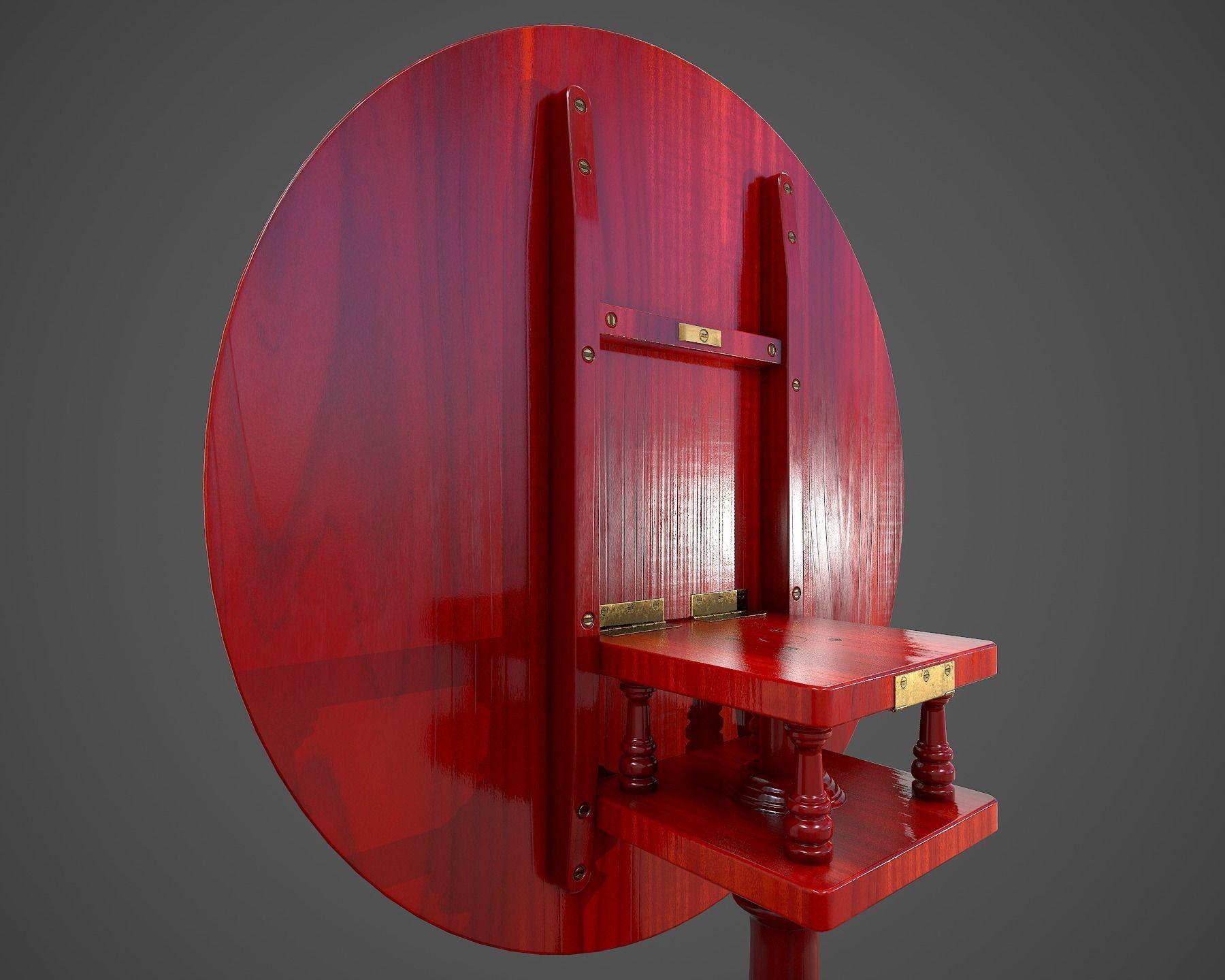 Tilt Top Table - Low Poly Low-poly 3D model_17