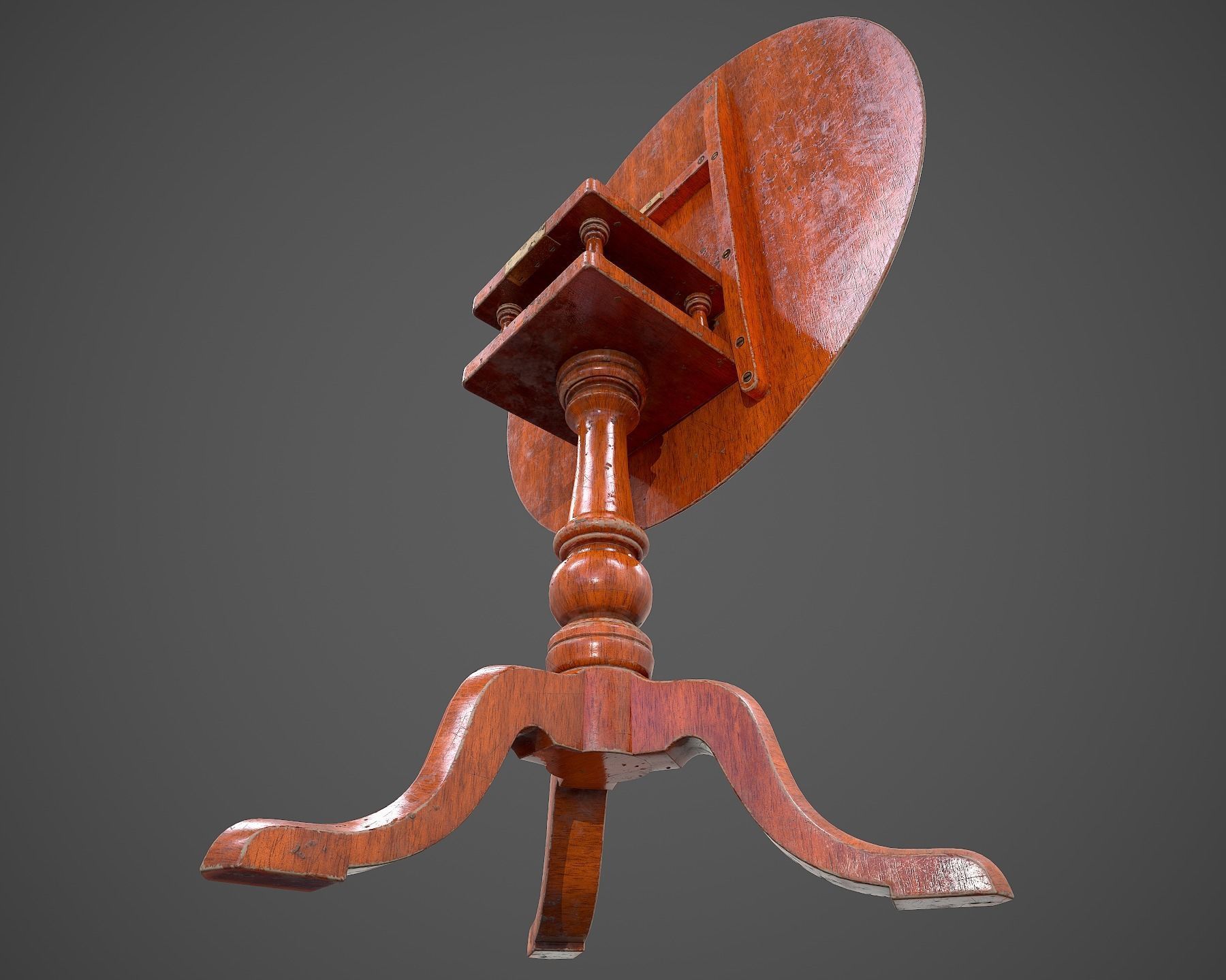 Tilt Top Table - Low Poly Low-poly 3D model_31