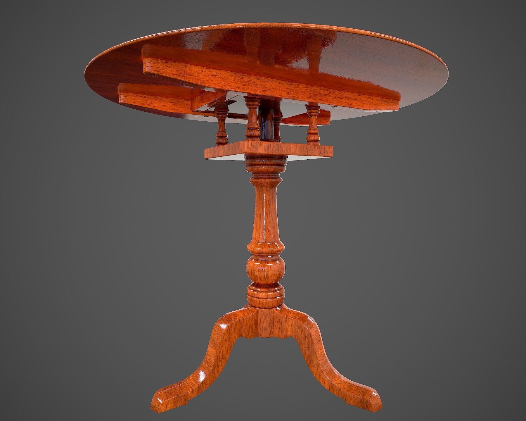 Tilt Top Table - Low Poly Low-poly 3D model_43