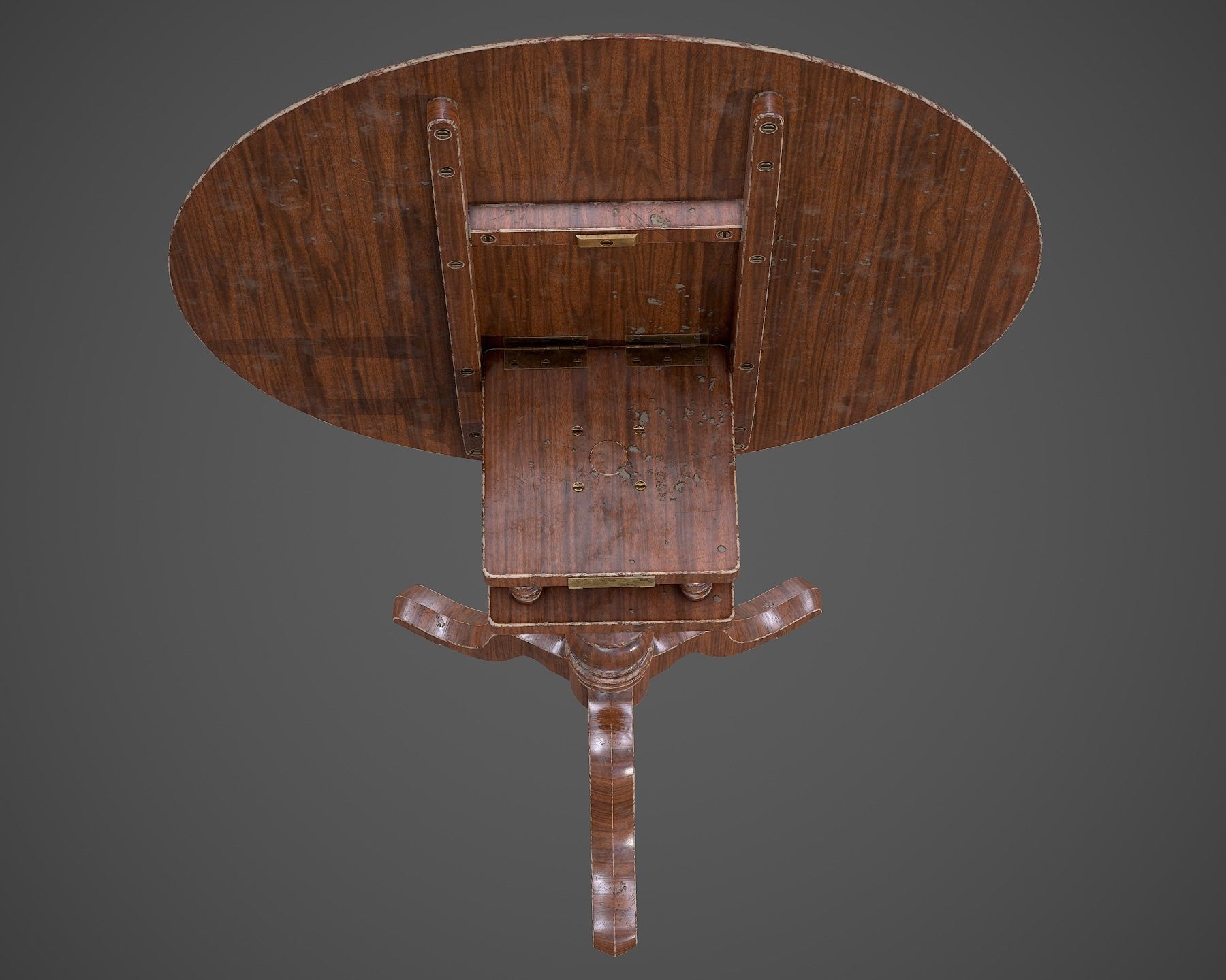 Tilt Top Table - Low Poly Low-poly 3D model_14