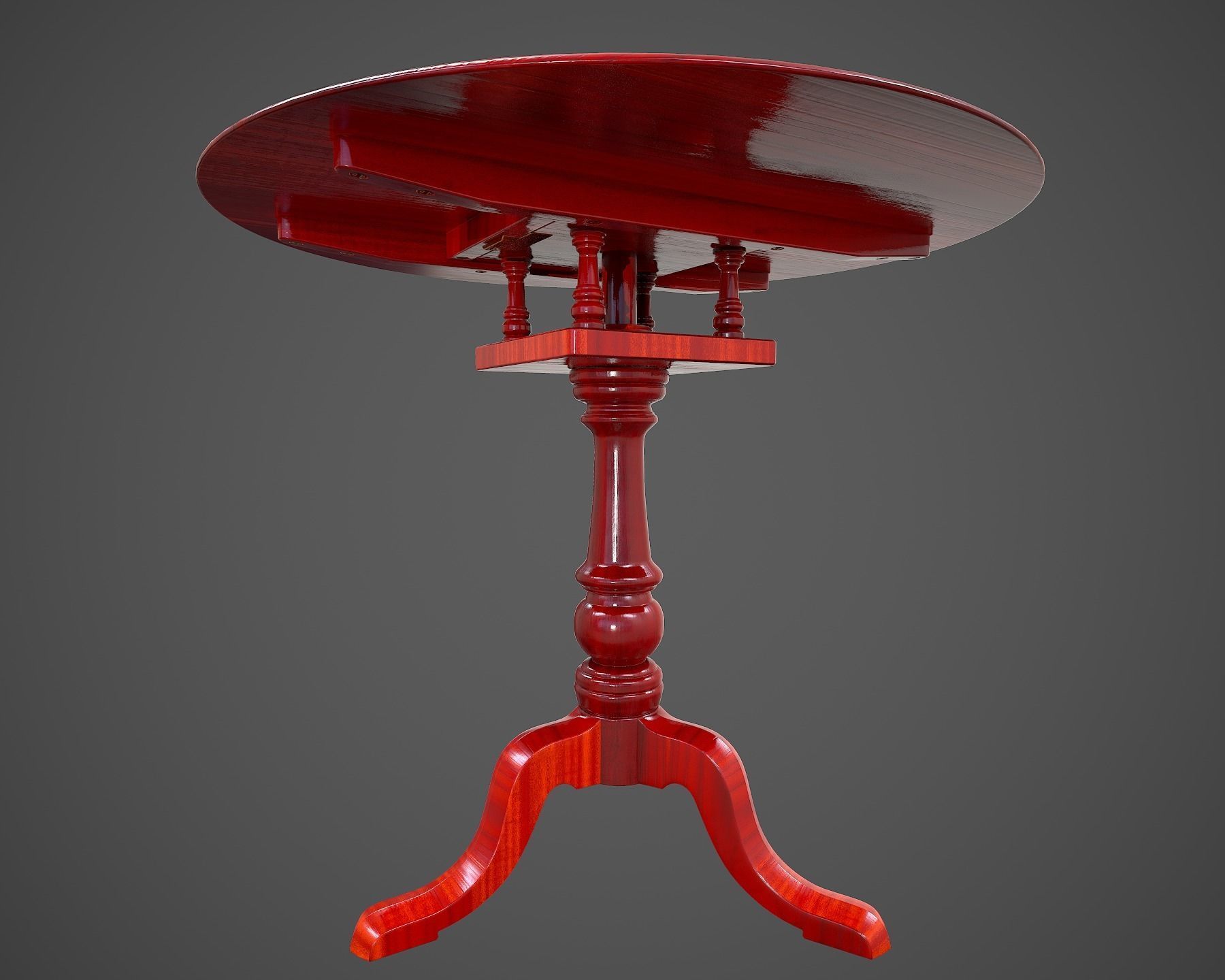 Tilt Top Table - Low Poly Low-poly 3D model_41