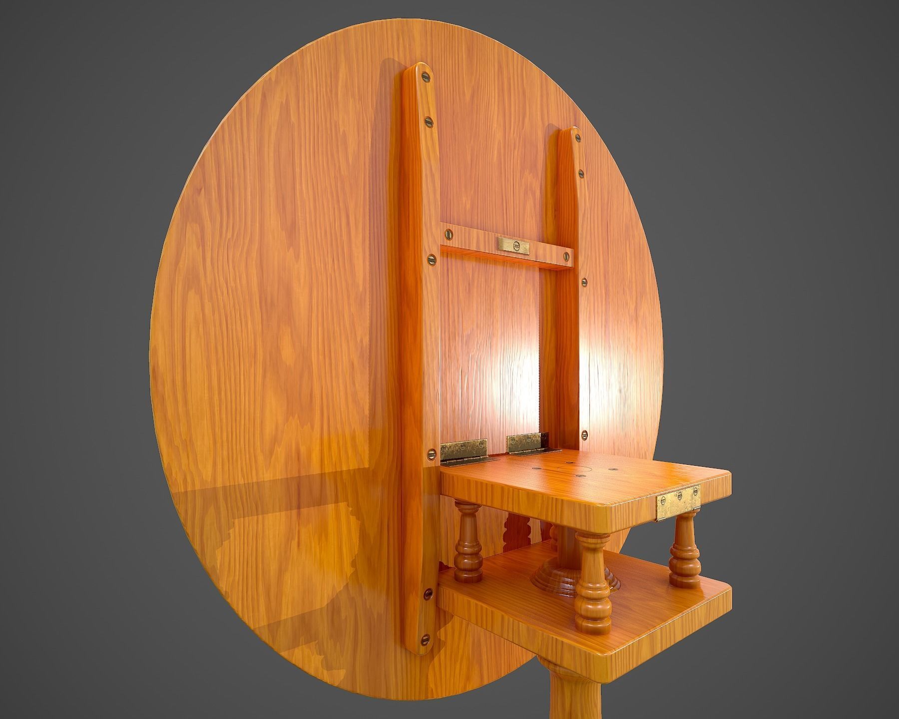 Tilt Top Table - Low Poly Low-poly 3D model_20