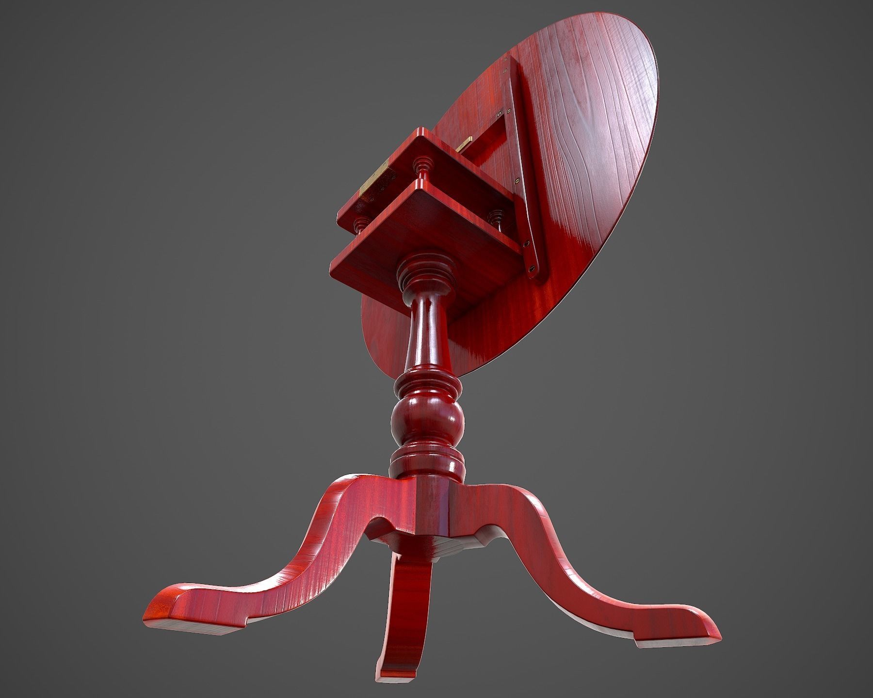 Tilt Top Table - Low Poly Low-poly 3D model_25